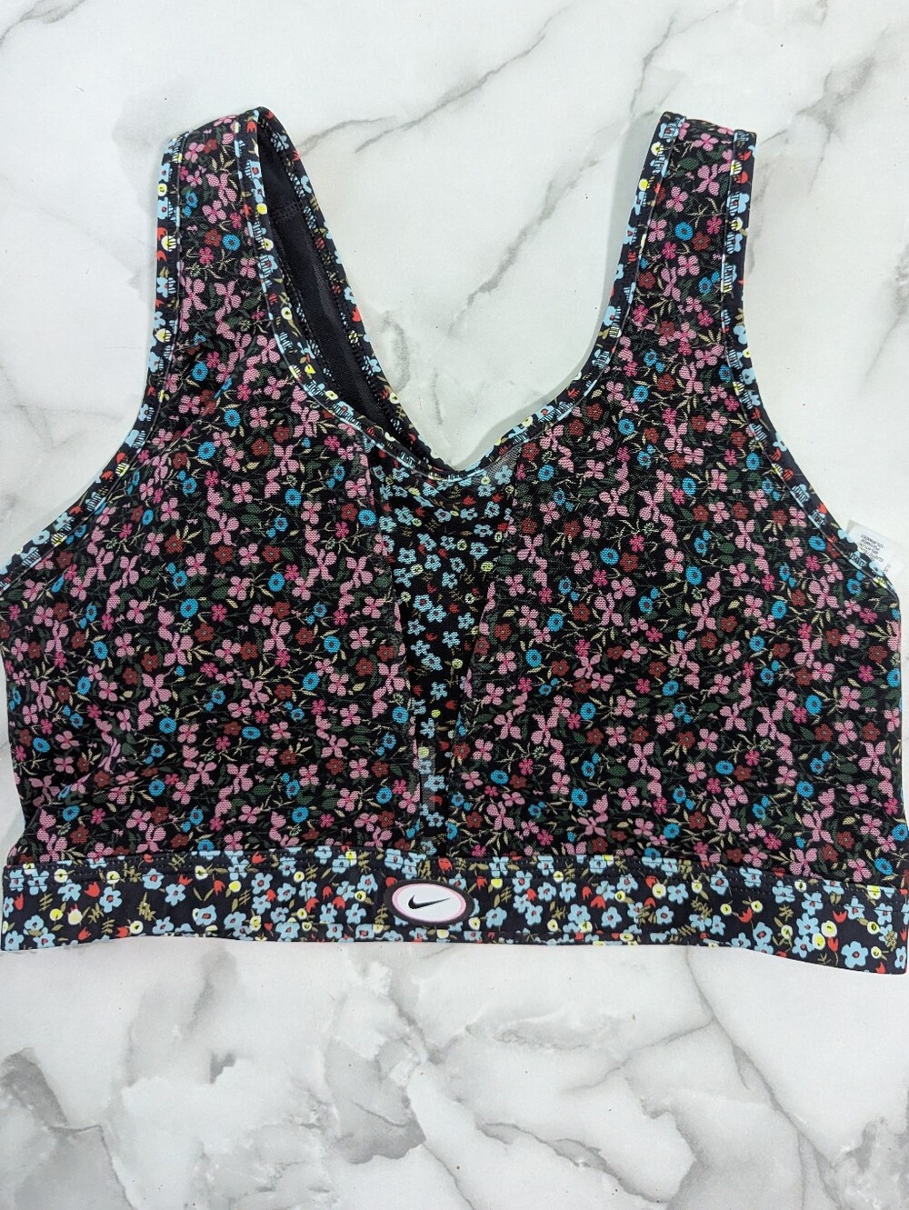 Nike Swoosh Femme Pack Sports Bra Mixed Floral Print Mesh Colorful XL